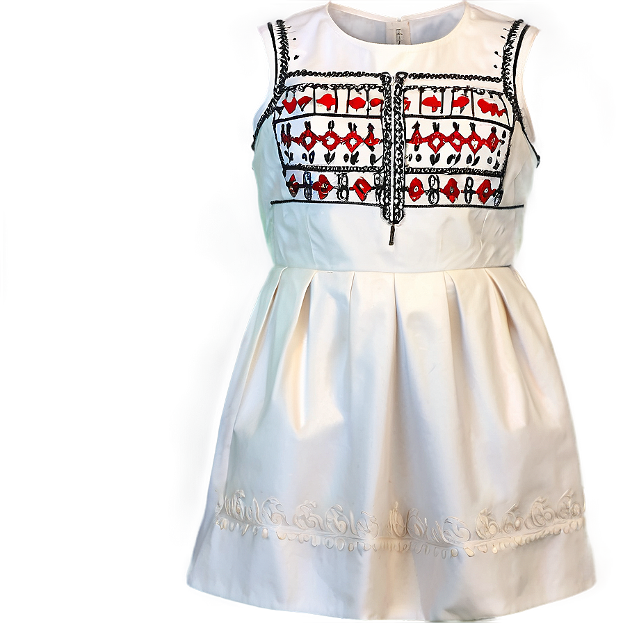 White Dress With Embroidery Png Maf PNG image