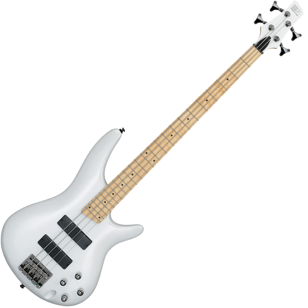 White Electric Bass Guitar PNG image