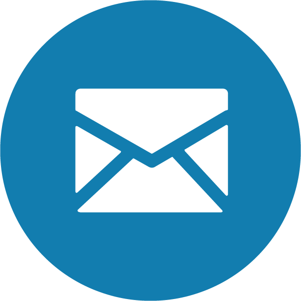 White Email Icon Blue Background PNG image