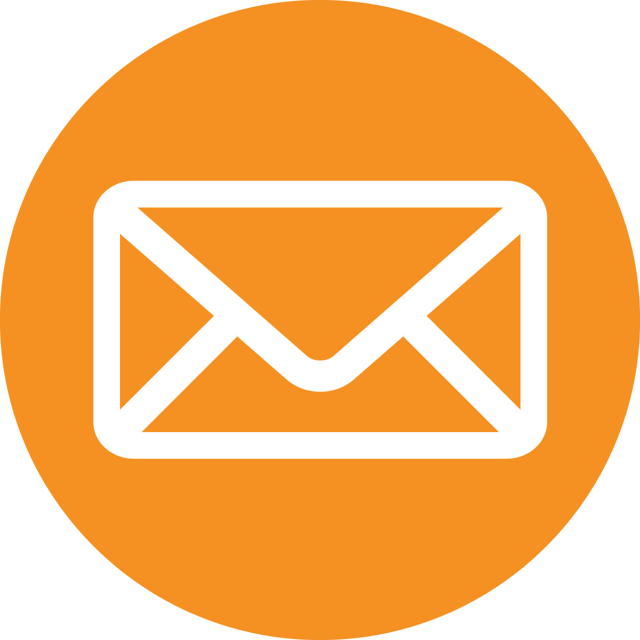 White Email Icon Orange Background PNG image