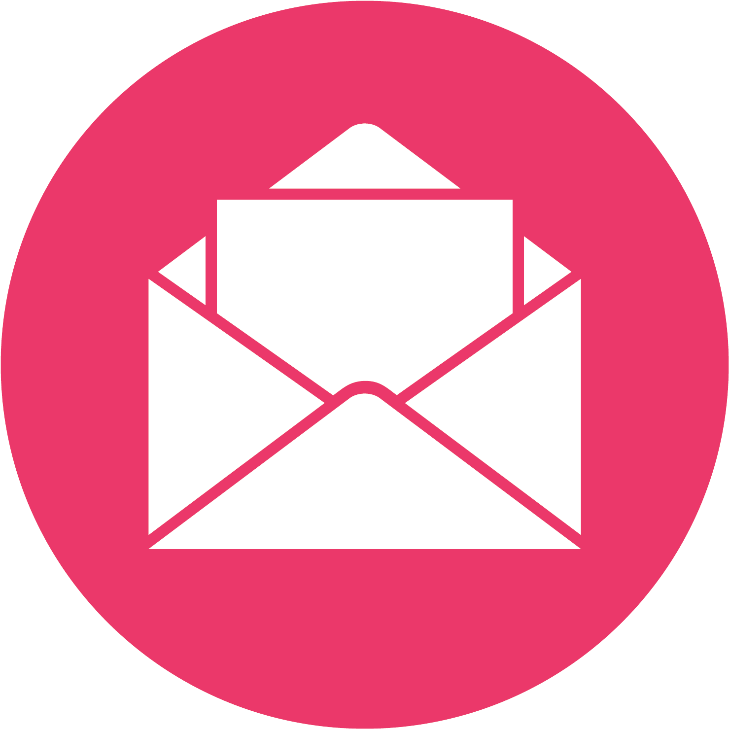 White Email Icon Red Circle Background PNG image