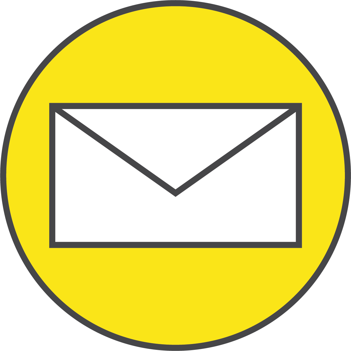 White Email Icon Yellow Background PNG image