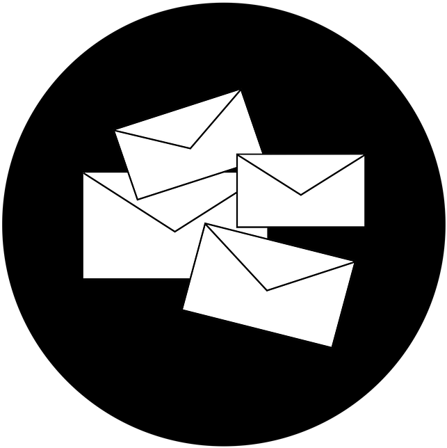 White Email Icons Dark Background PNG image