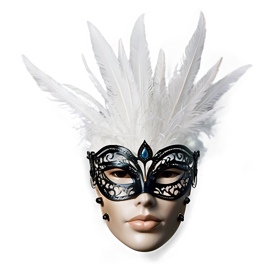 White Feather Mask Png 06272024 PNG image