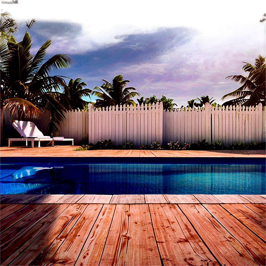 White Fence Around Pool Area Png 53 PNG image