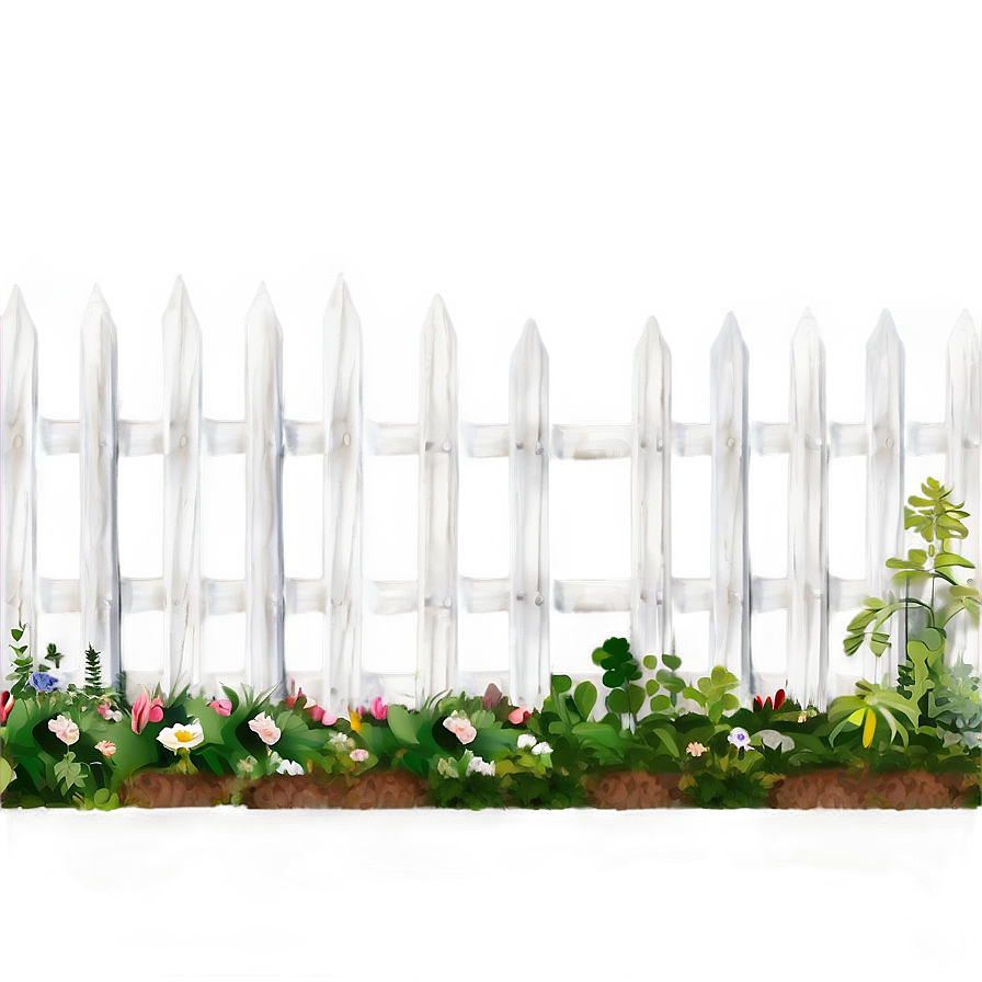 White Fence For Cottage Garden Png Mxc PNG image