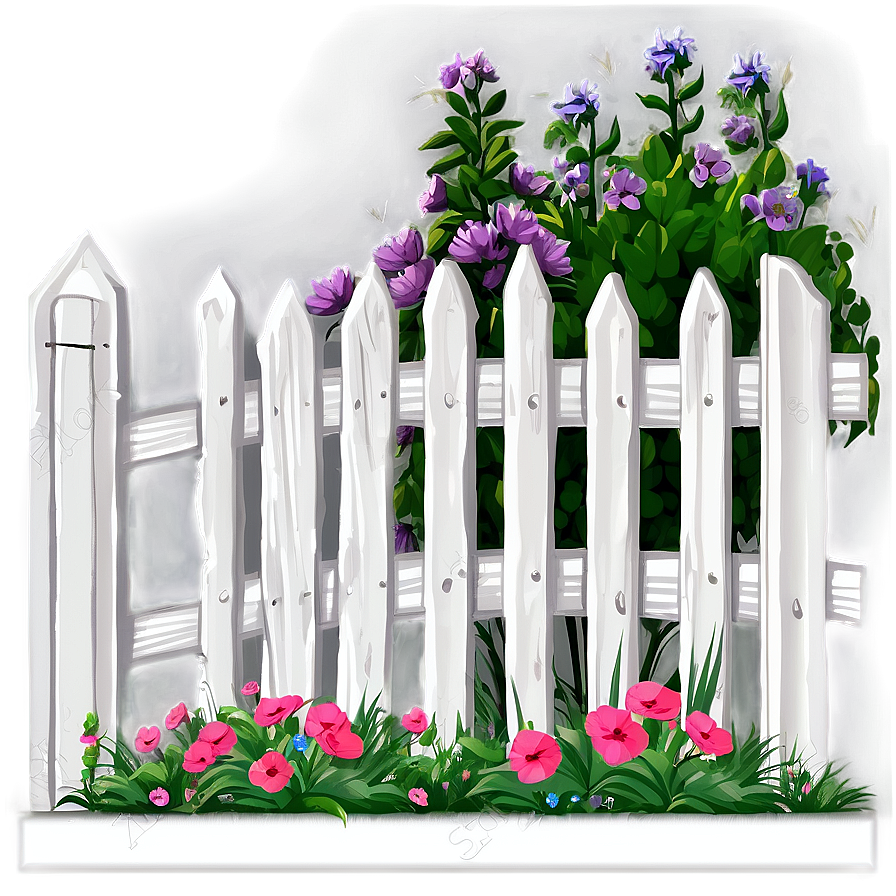 White Fence For Cottage Garden Png Oxy35 PNG image