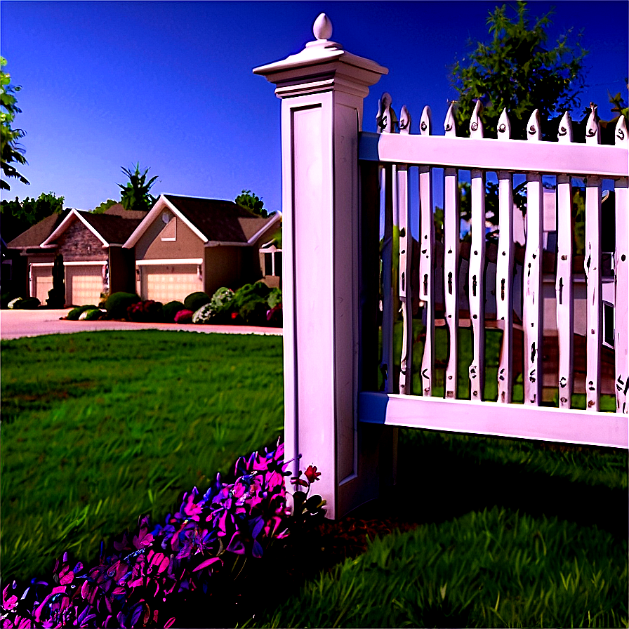 White Fence For Front Yard Png 06272024 PNG image