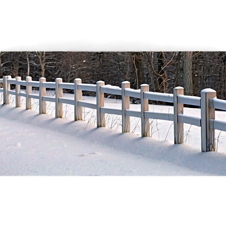 White Fence In Winter Scene Png Rkr76 PNG image