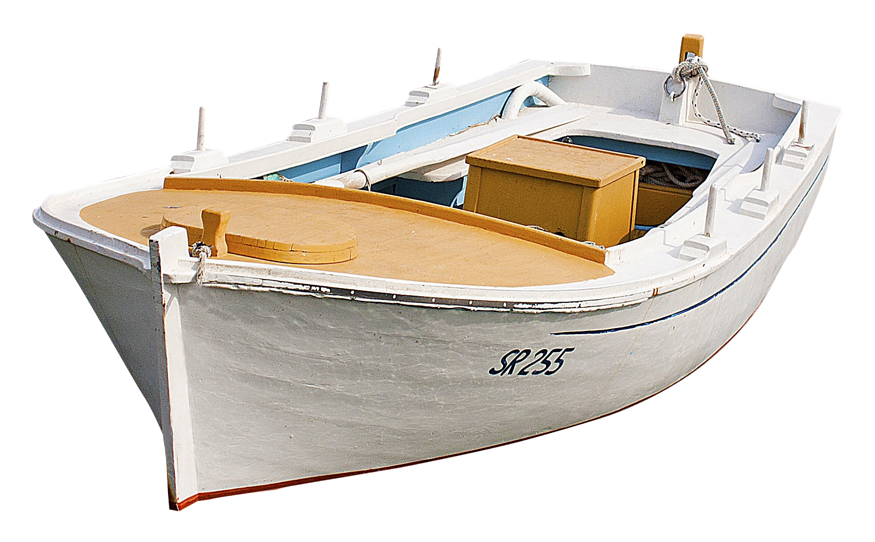 White Fishing Boat Isolated S P235 PNG image