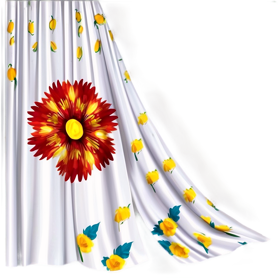 White Floral Curtains Png Ley73 PNG image