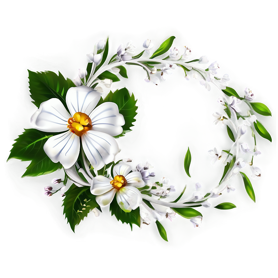 White Flower Design Png 05242024 PNG image