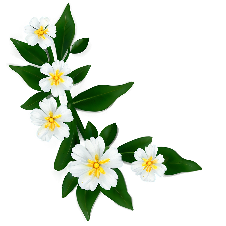 White Flower Outline Png 64 PNG image