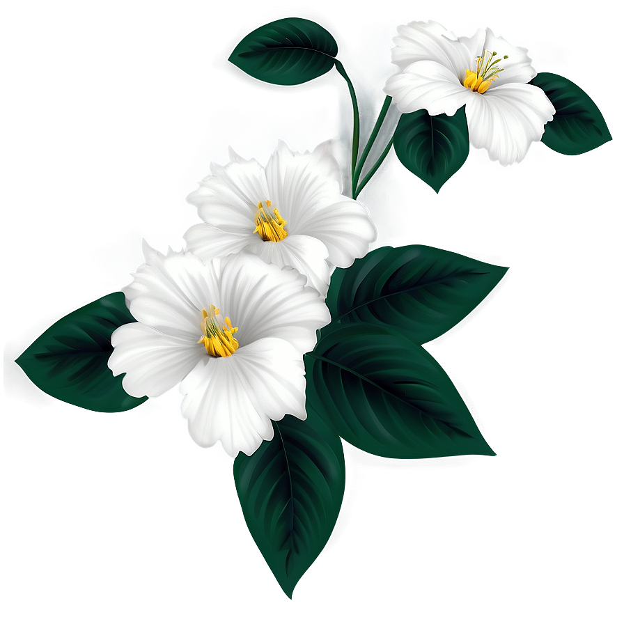 White Flower Pattern Png 05242024 PNG image