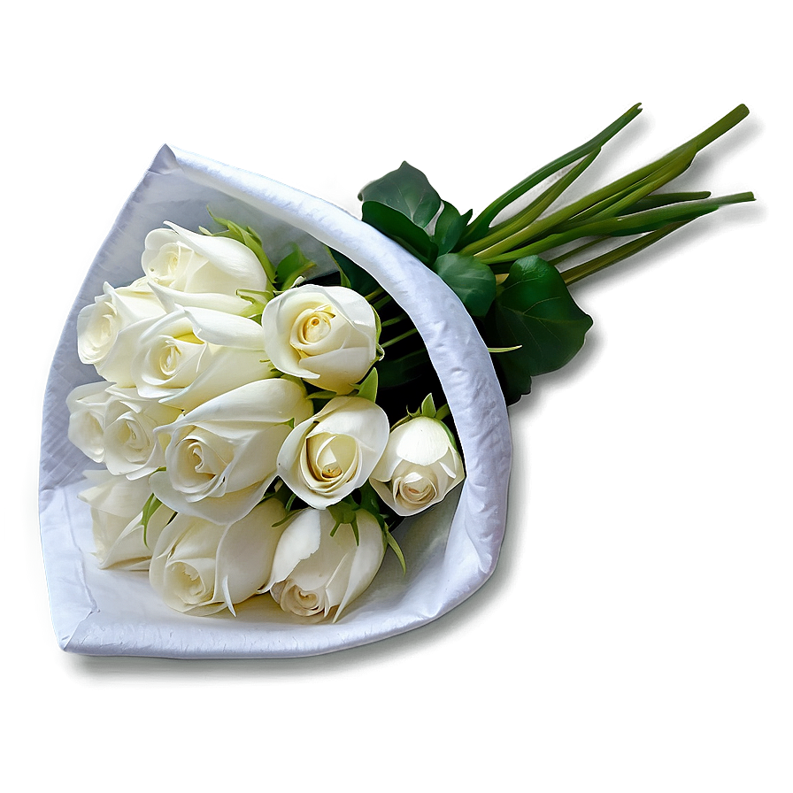 White Flowers Bouquet Wrap Png 95 PNG image