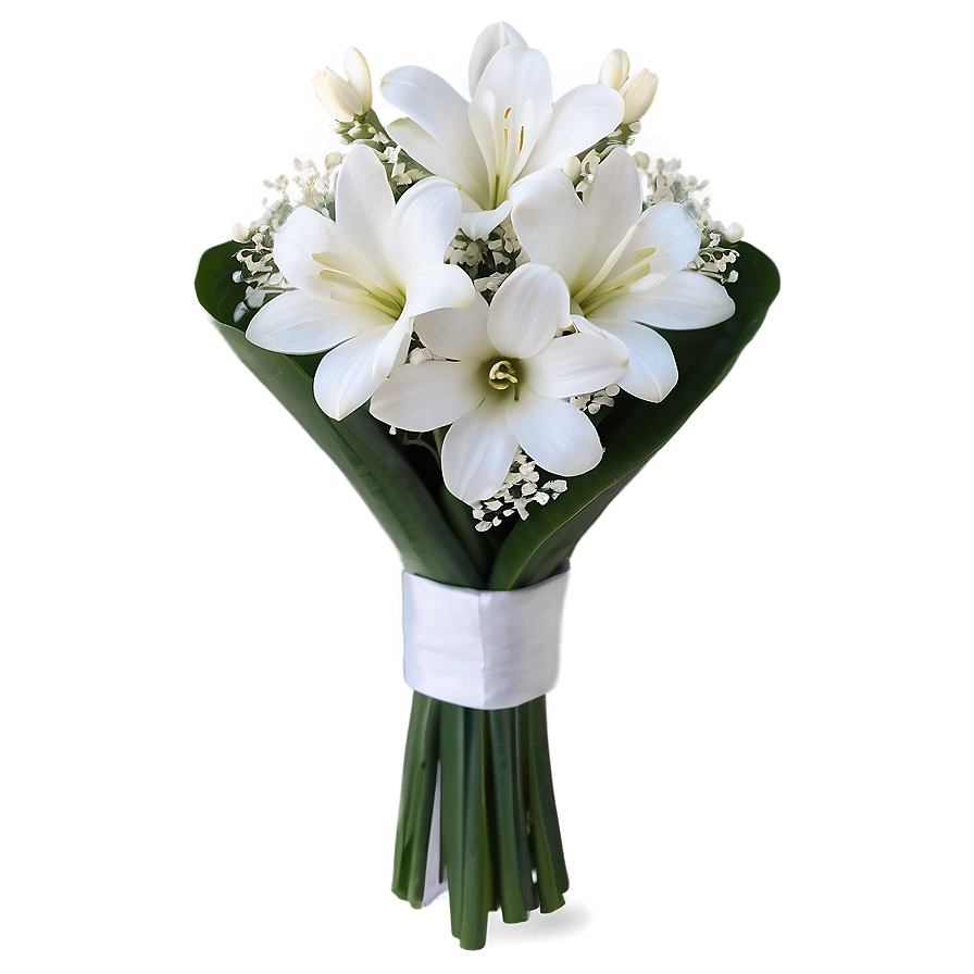 White Flowers Bouquet Wrap Png Xcm63 PNG image