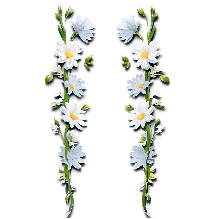 White Flowers Divider Png 05242024 PNG image