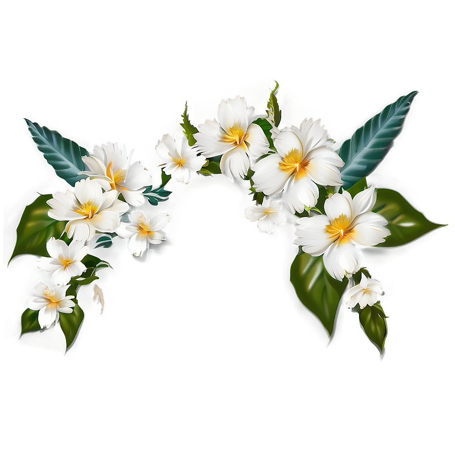 White Flowers Divider Png Tqp PNG image