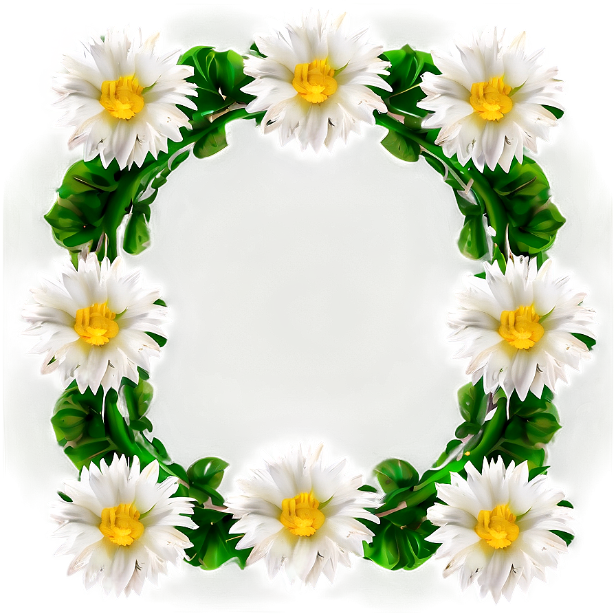 White Flowers Frame Png Gan PNG image