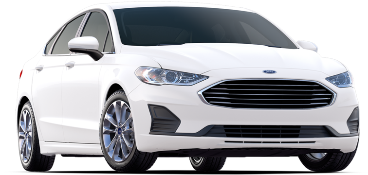 White Ford Fusion Side View PNG image