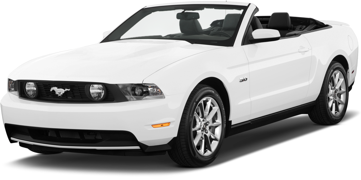 White Ford Mustang Convertible PNG image