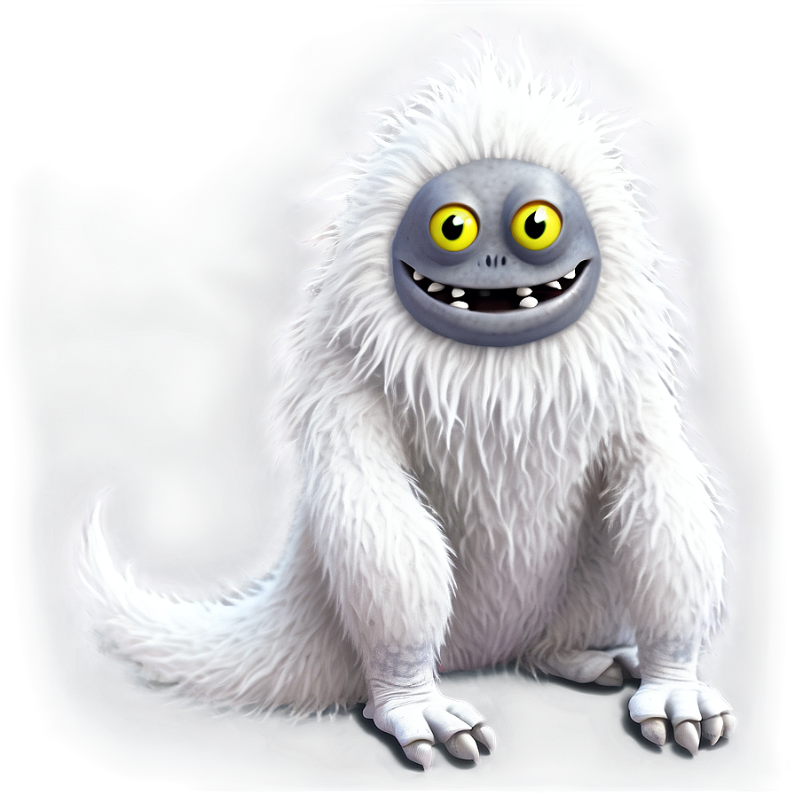 White Furry Monster Creature Png 06212024 PNG image