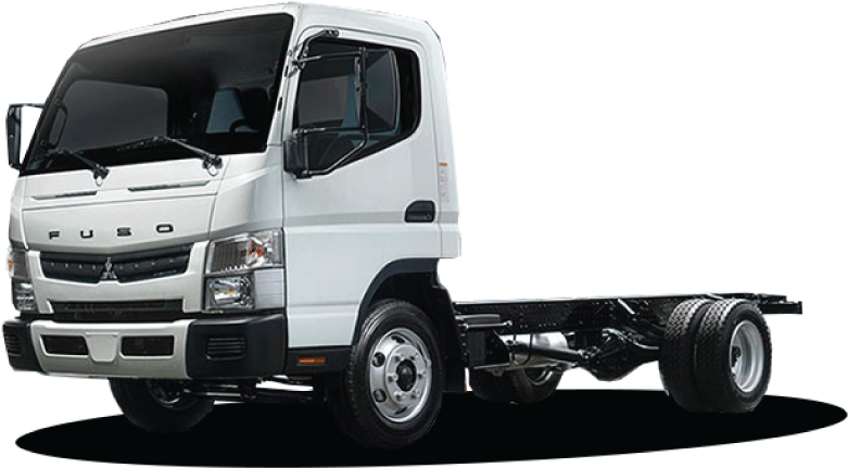 White Fuso Truck Cab Chassis PNG image