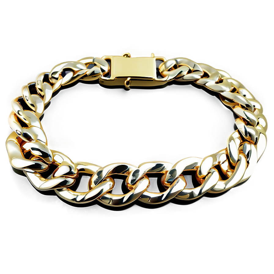 White Gold Cuban Link Chain Png 24 PNG image