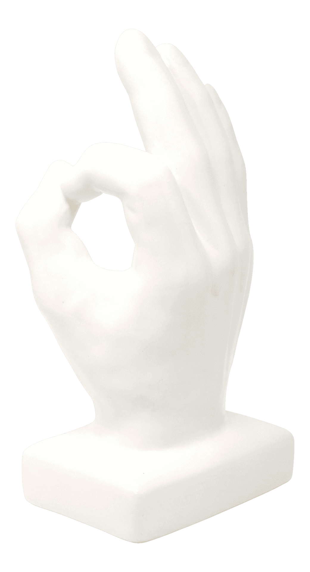 White Hand Gesture Sculpture PNG image