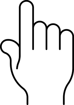 White Hand Icon Black Background PNG image