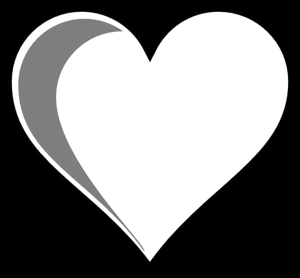 White Heart Icon Graphic PNG image