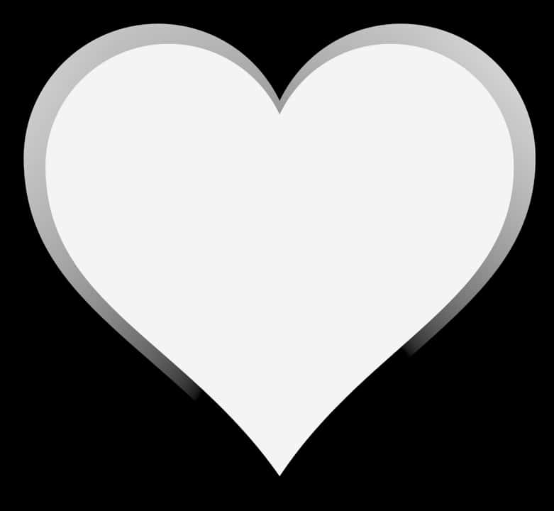 White Heart Iconon Black Background PNG image