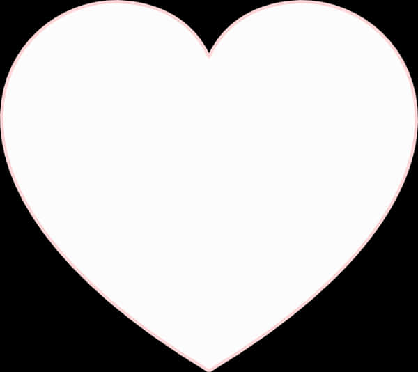 White Heart Outlineon Black Background PNG image