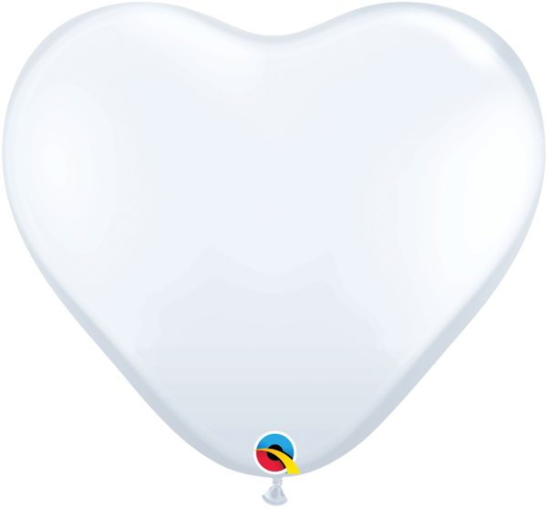 White Heart Shaped Balloon PNG image