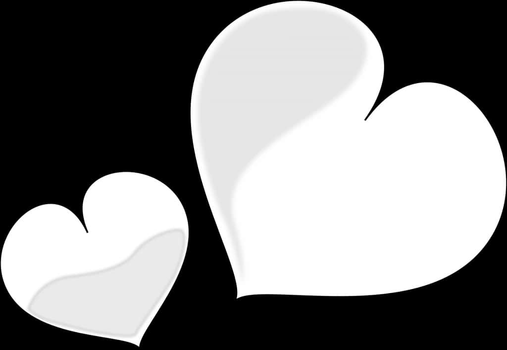White Heart Shapeson Black Background PNG image