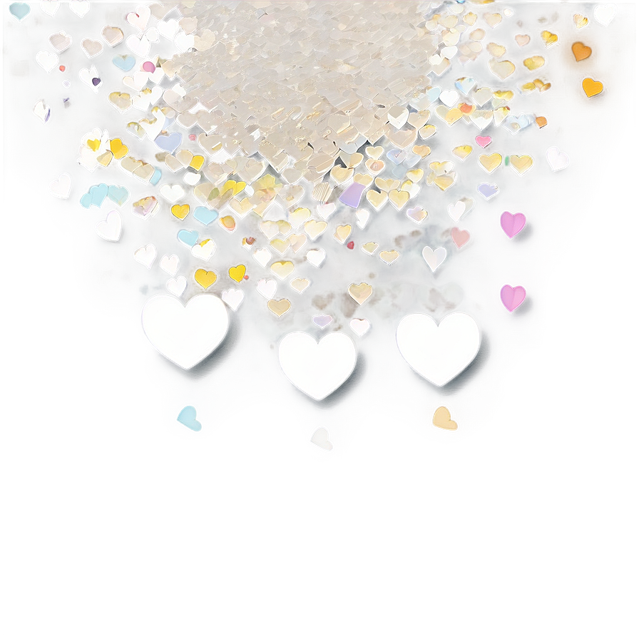 White Hearts Confetti Png 97 PNG image