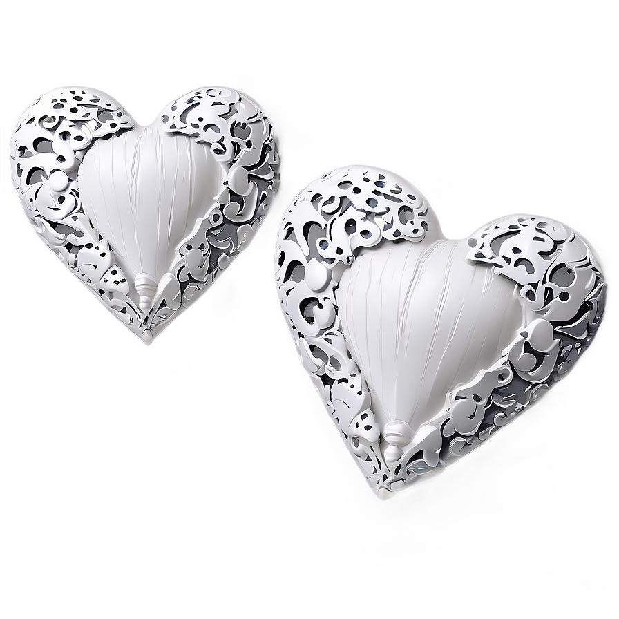 White Hearts For Decoration Png 06252024 PNG image