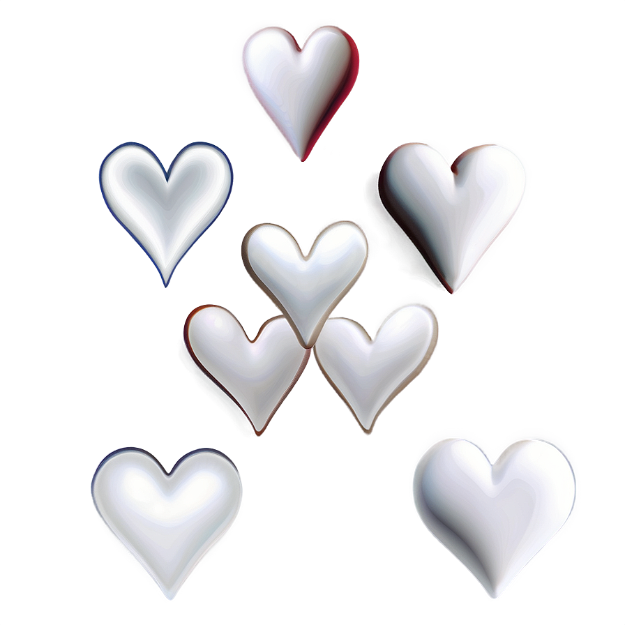 White Hearts In Love Png 7 PNG image