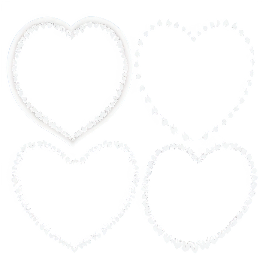 White Hearts Outline Png Gnq28 PNG image