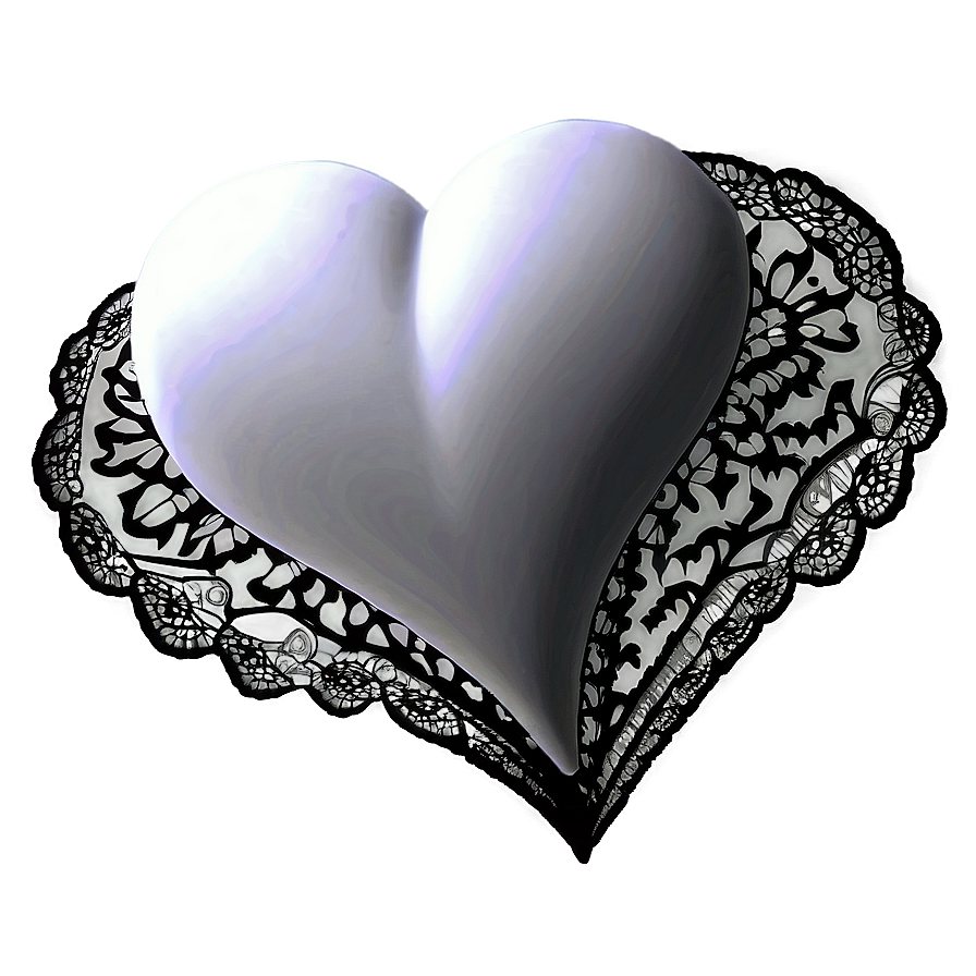 White Hearts With Lace Png 87 PNG image