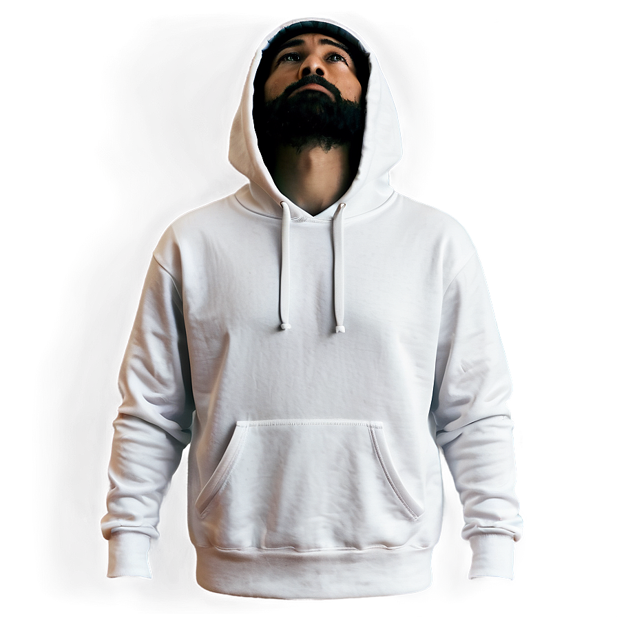 White Hoodie Strings Png Nme55 PNG image