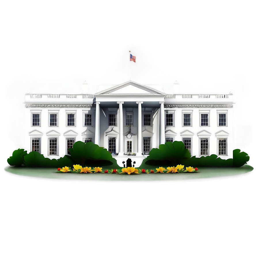 White House Exterior View Png Prw PNG image