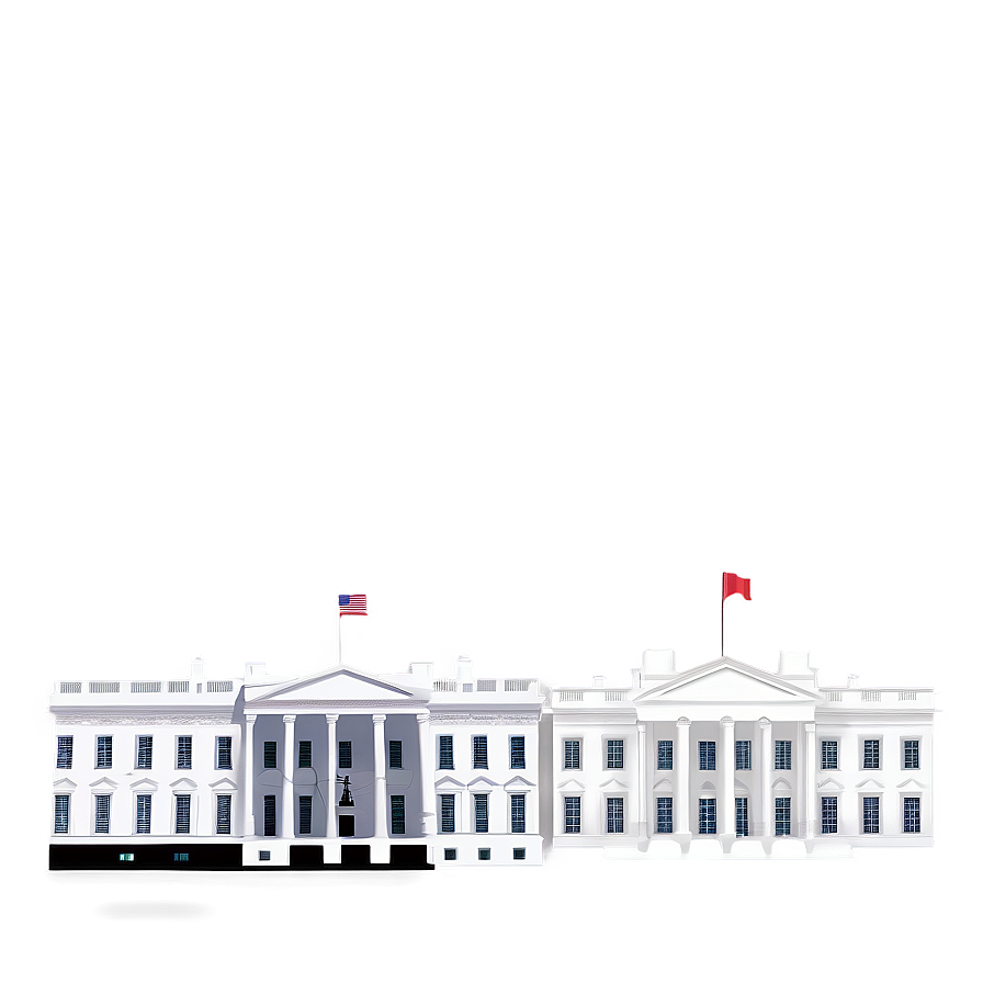 White House West Wing Outline Png Vto PNG image