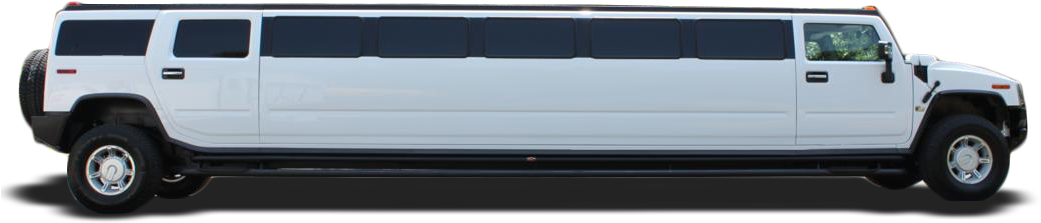 White Hummer Limousine Side View PNG image