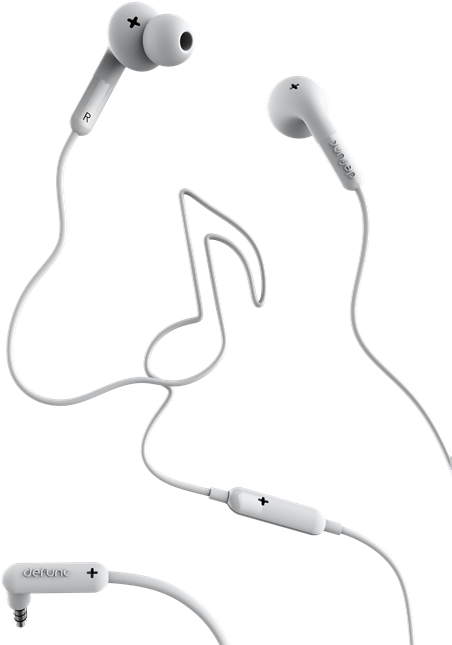 White In Ear Earphoneswith Inline Control PNG image