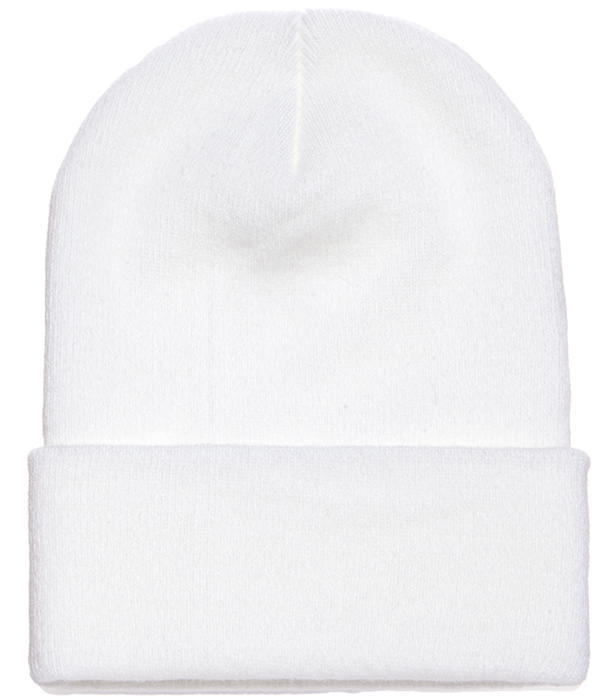 White Knit Beanie Hat PNG image