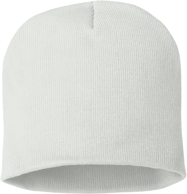 White Knit Beanie Hat PNG image