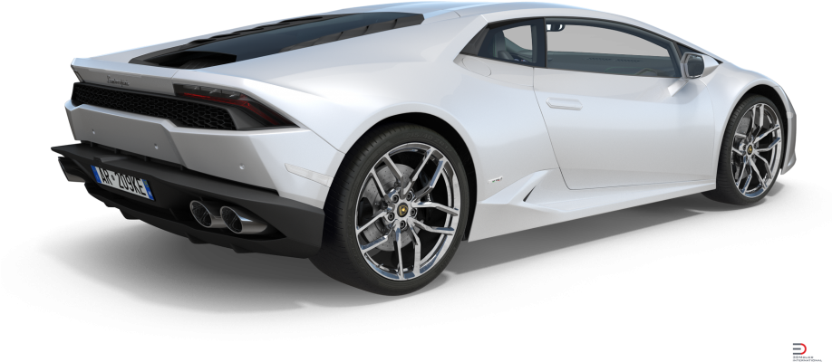 White Lamborghini Huracan Rear View PNG image