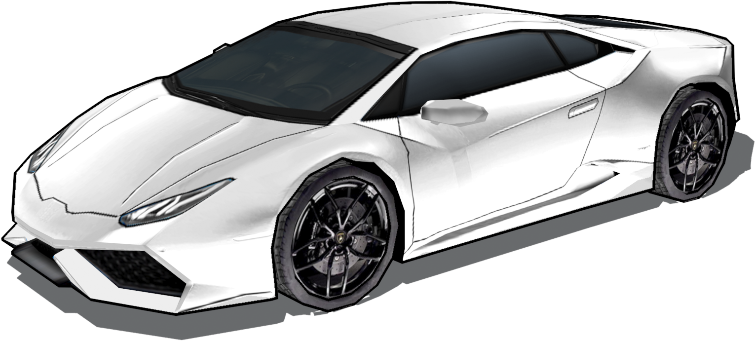 White Lamborghini Huracan Side View PNG image