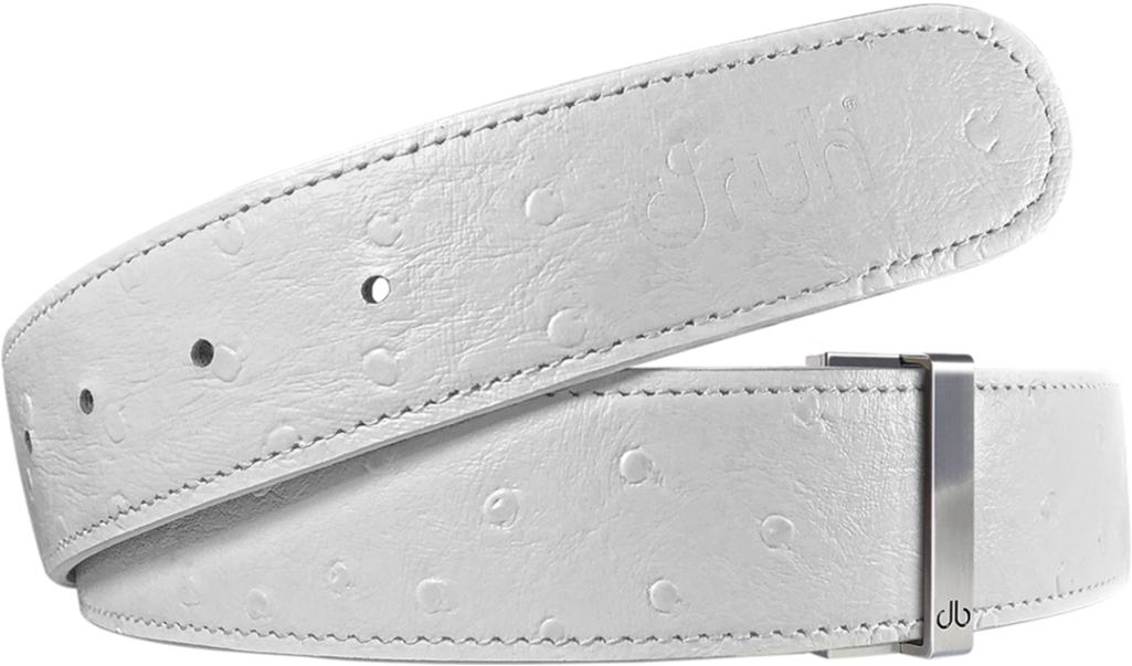 White Leather Beltwith Silver Buckle PNG image